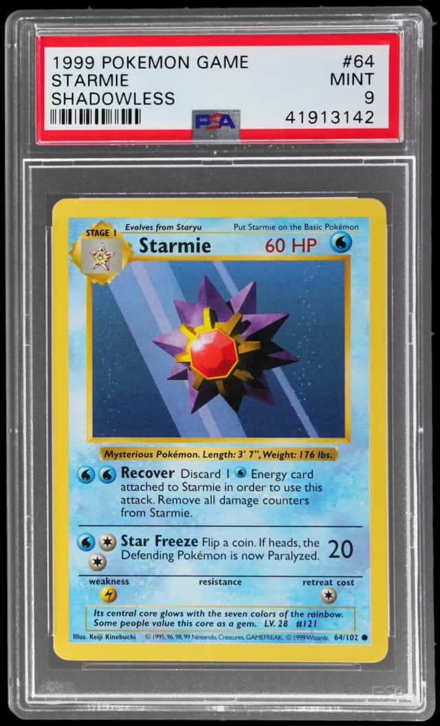 1999 Pokemon Base Set Shadowless Starmie #64