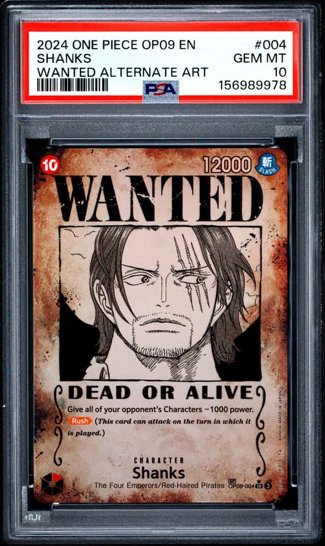 2024 One Piece Emperors In the New World Wanted Alternate Art Shanks #OP09-004