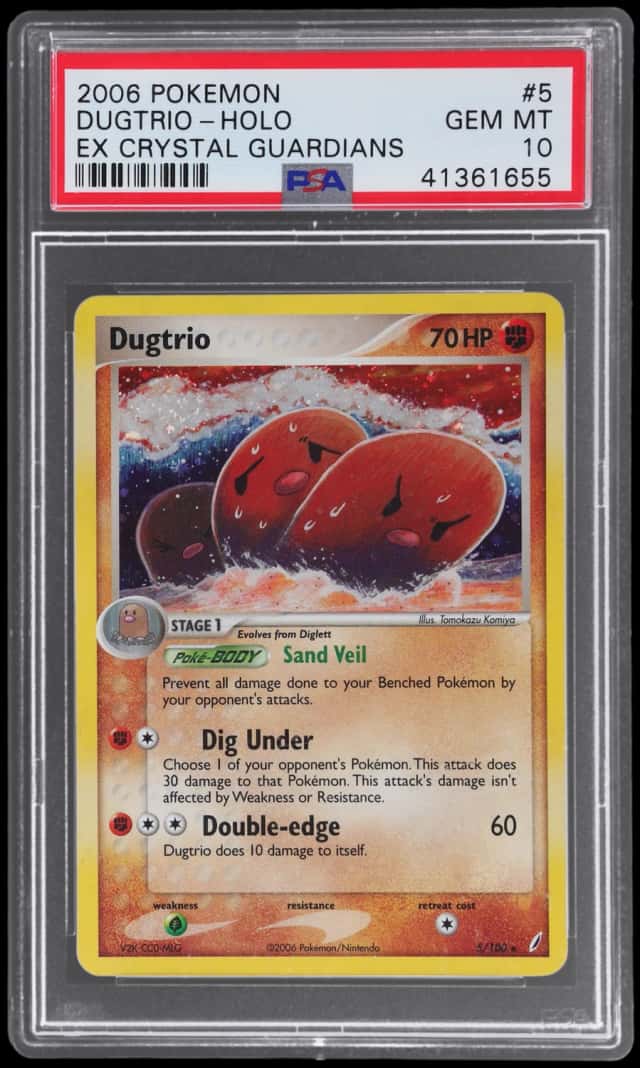 2006 Pokemon Ex Crystal Guardians Holo Dugtrio #5