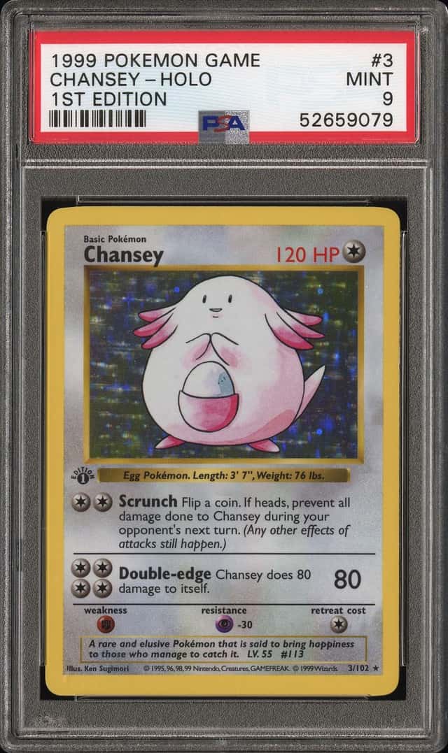 1999 Pokemon Base Set 1st Edition Holo Chansey #3