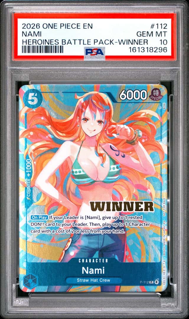 2026 One Piece EN Heroines Battle Pack Winner #112 Nami PSA 10 GEM MINT