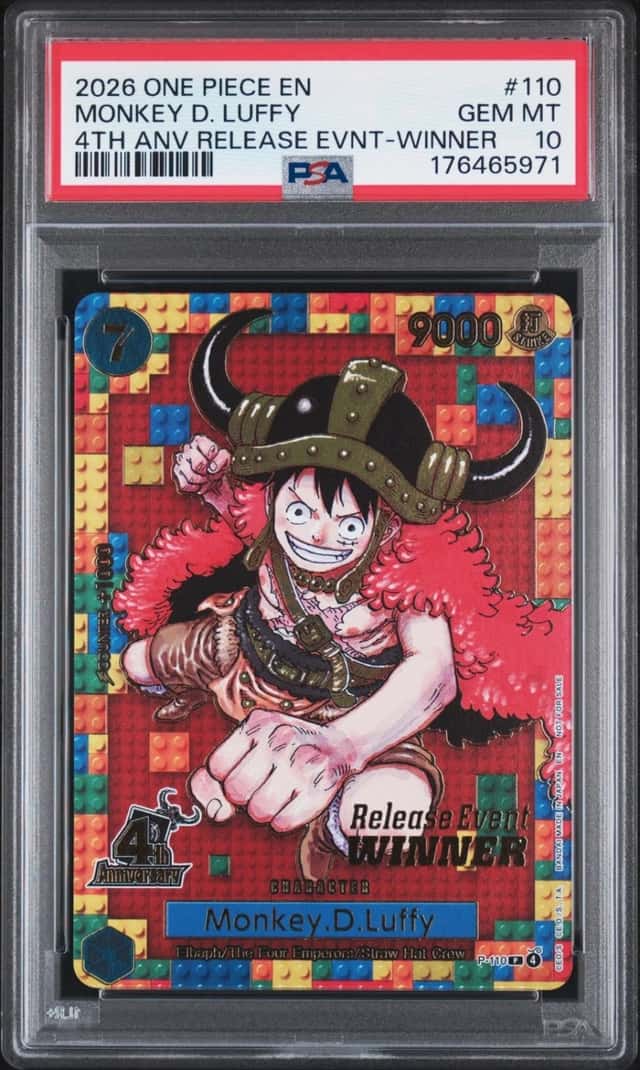 2026 ONE PIECE PROMOS OP16-RELEASE EVENT-WINNER #110 MONKEY D. LUFFY PSA 10