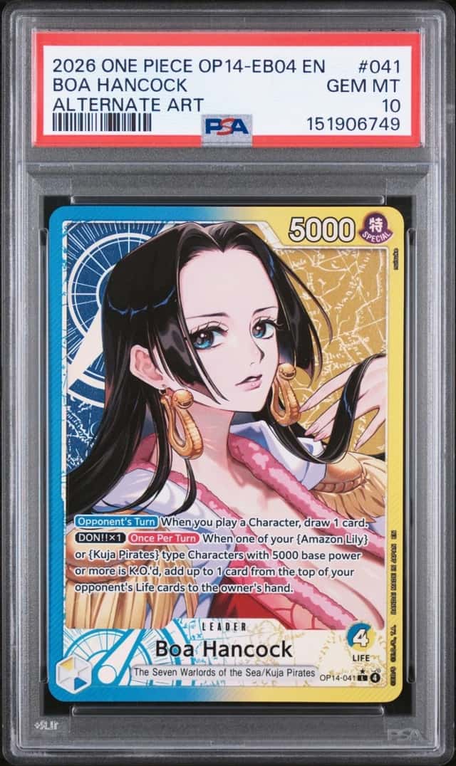 2026 ONE PIECE OP14-EB04-THE AZURE SEA'S SEVEN ALTERNATE ART BOA HANCOCK PSA 10
