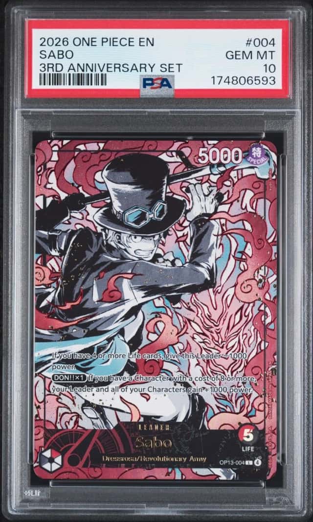 2026 ONE PIECE ENGLISH VERSION 3RD ANNIVERSARY SET #004 SABO PSA 10