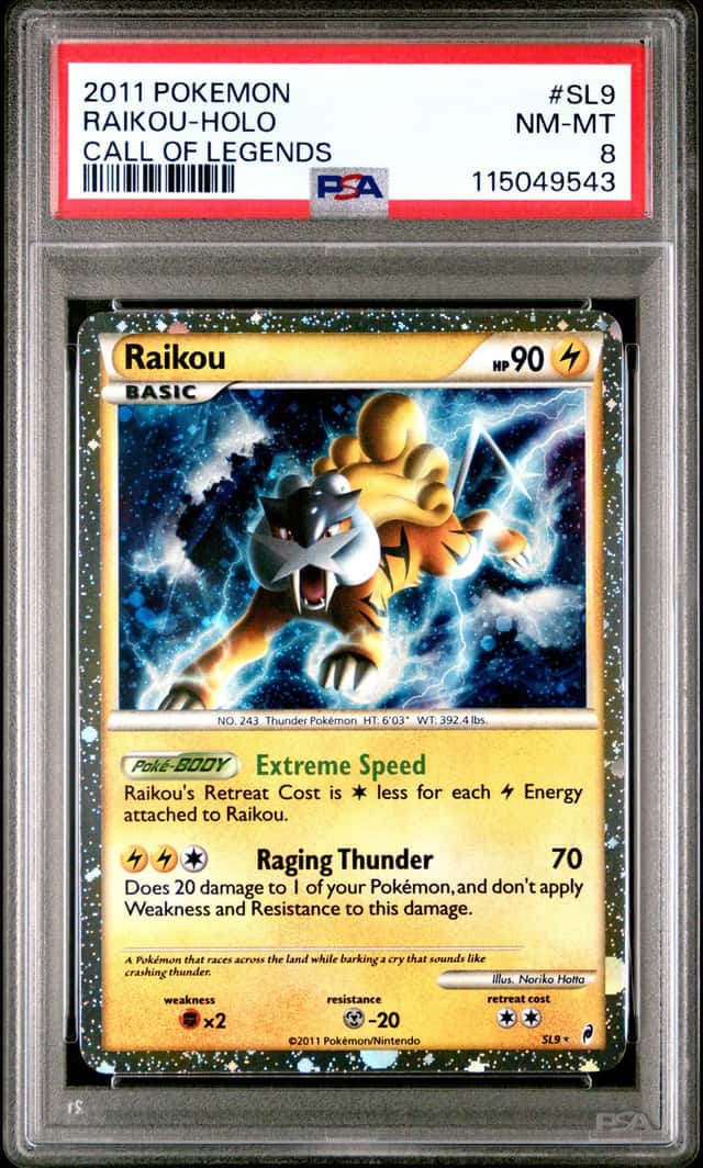 2011 Pokemon Call Of Legends Holo Raikou #SL9 PSA 8 NM-MT