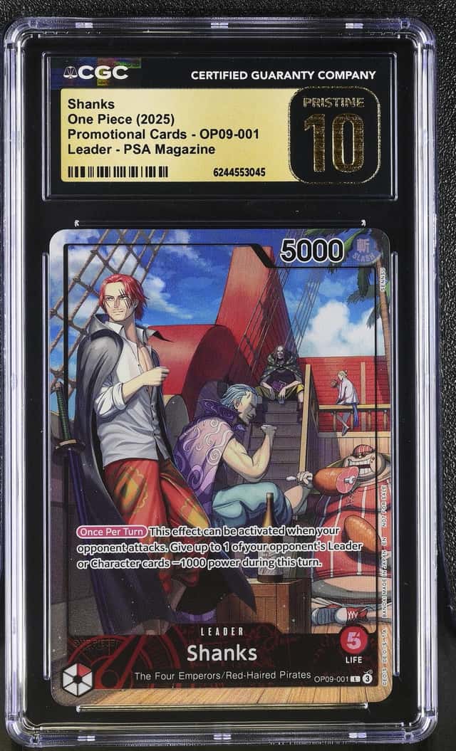 2025 One Piece Promo PSA Magazine Leader Shanks #OP09-001 CGC 10 PRISTINE