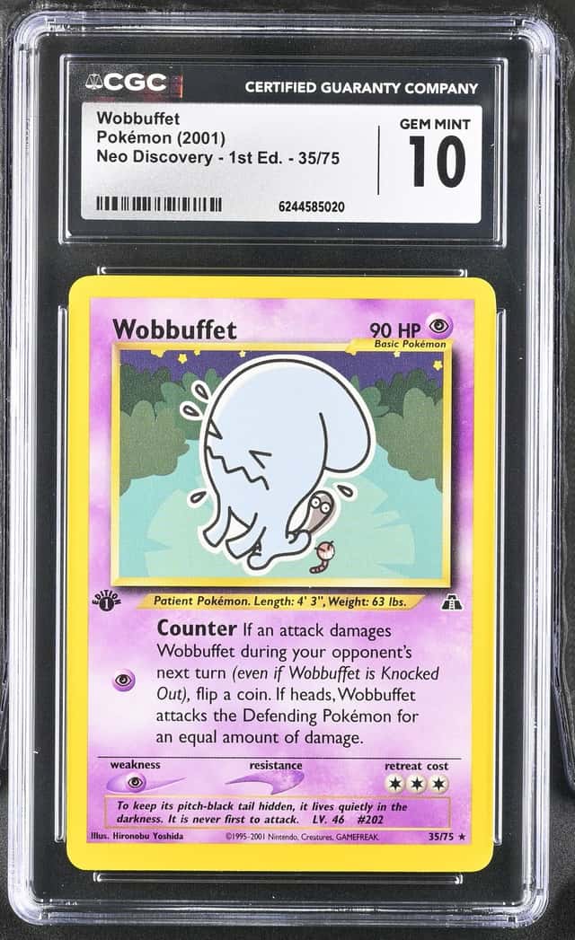 2001 Pokemon Neo Discovery 1st Edition Wobbuffet #35 CGC 10 GEM MINT
