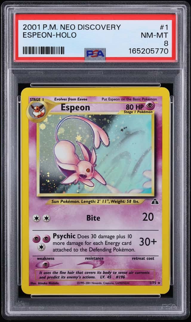 2001 Pokemon Neo Discovery Holo Espeon #1 PSA 8 NM-MT