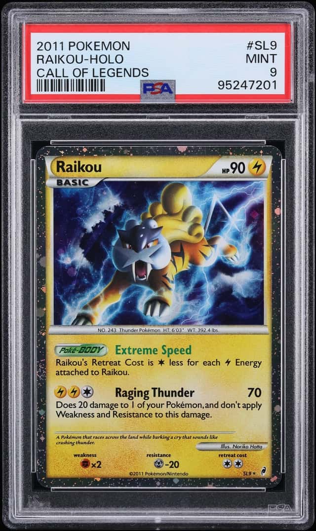 2011 Pokemon Call Of Legends Holo Raikou #SL9 PSA 9 MINT