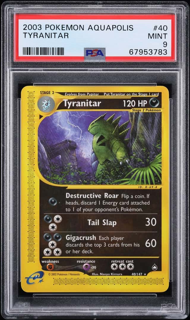 2003 Pokemon Aquapolis Tyranitar #40 PSA 9 MINT
