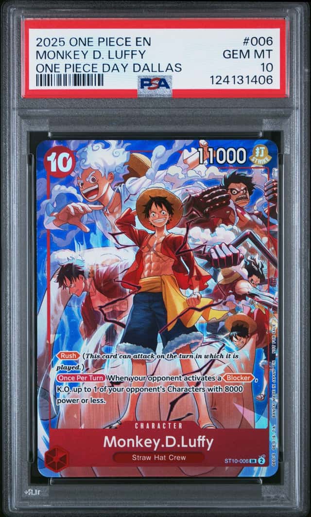 2025 One Piece EN Monkey D. Luffy One Piece Day Dallas #006 PSA 10 GEM MINT