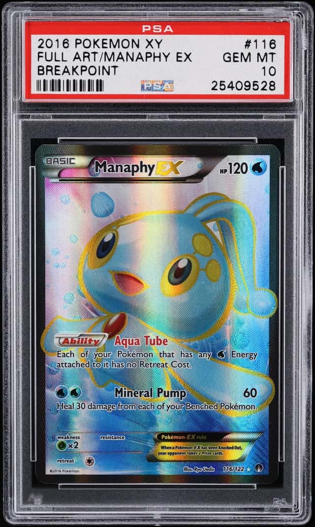 2016 Pokemon XY BREAKpoint Full Art Manaphy EX #116 PSA 10 GEM MINT