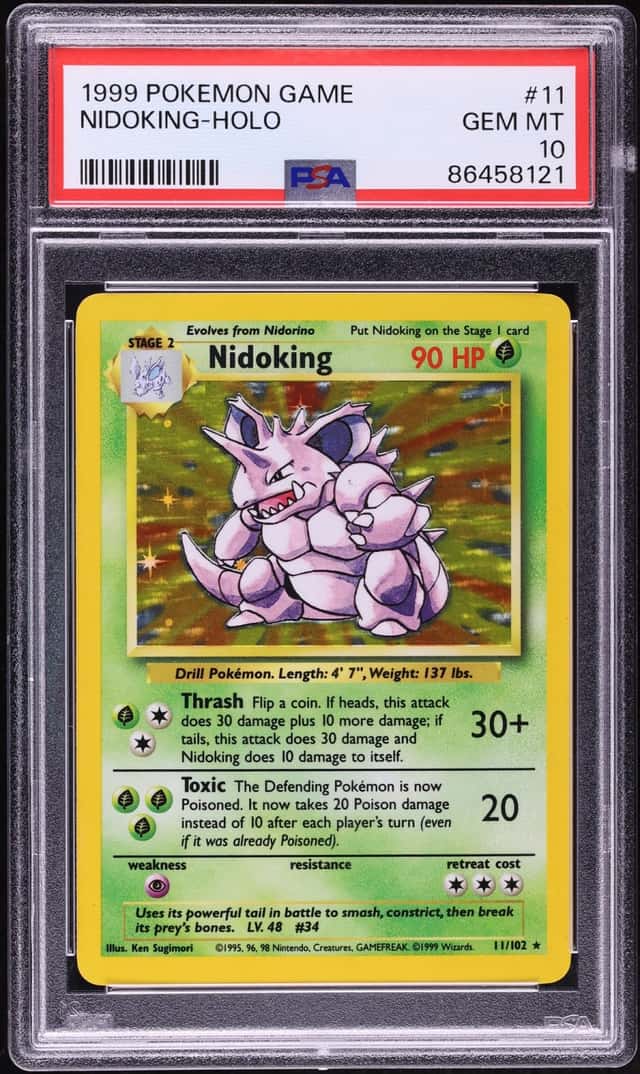 1999 Pokemon Base Set Holo Nidoking #11 PSA 10 GEM MINT