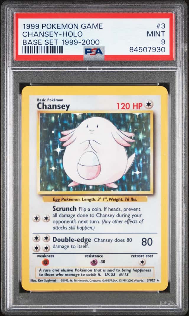 1999-2000 Pokemon Base Set Holo Chansey #3 PSA 9 MINT