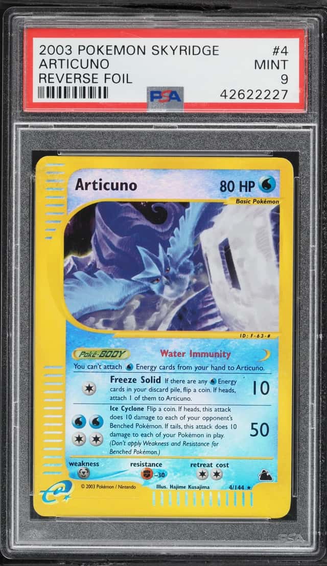 2003 Pokemon Skyridge Reverse Holo Articuno #4 PSA 9 MINT