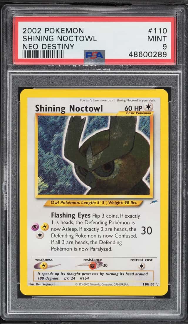2002 Pokemon Neo Destiny Shining Noctowl #110 PSA 9 MINT