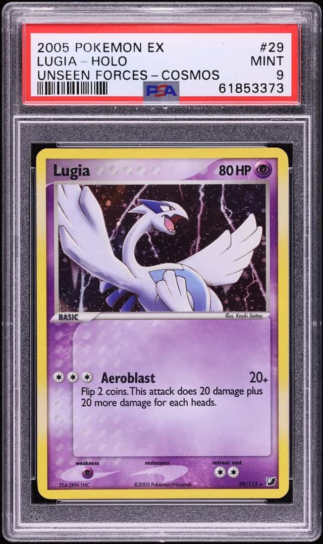 2005 Pokemon EX Unseen Forces Cosmos Holo Lugia #29 PSA 9 MINT