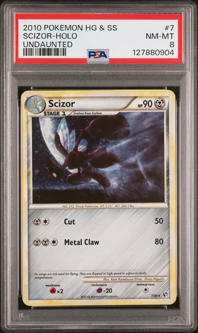 2010 Pokemon HeartGold & SoulSilver Undaunted Holo Scizor #7 PSA 8 NM-MT