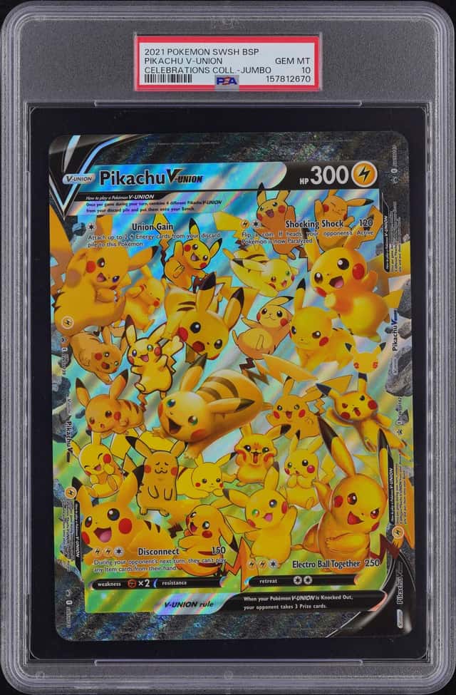 2021 Pokemon Sword & Shield Promo Celebrations Jumbo Pikachu V-Union #SWSH141 PSA 10 GEM MINT