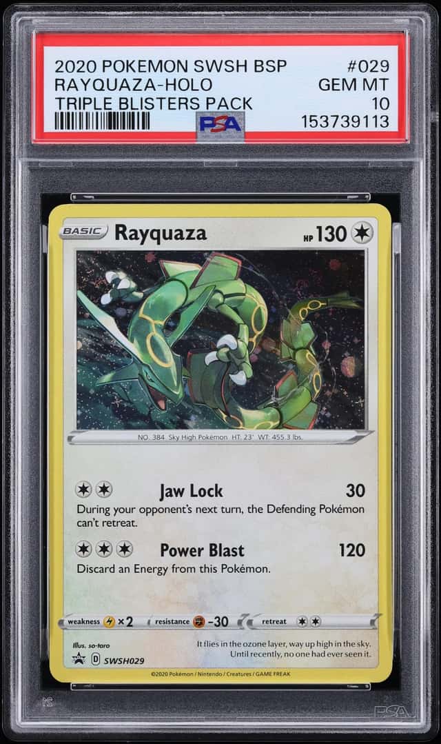 2020 Pokemon Sword & Shield Promo Holo Rayquaza #SWSH029 PSA 10 GEM MINT