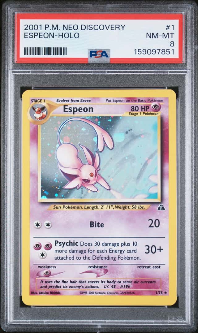 2001 Pokemon Neo Discovery Holo Espeon #1 PSA 8 NM-MT