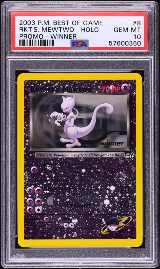 2003 Pokemon Best Of Game Promo Winner Reverse Holo Rocket's Mewtwo #8 PSA 10 GEM MINT
