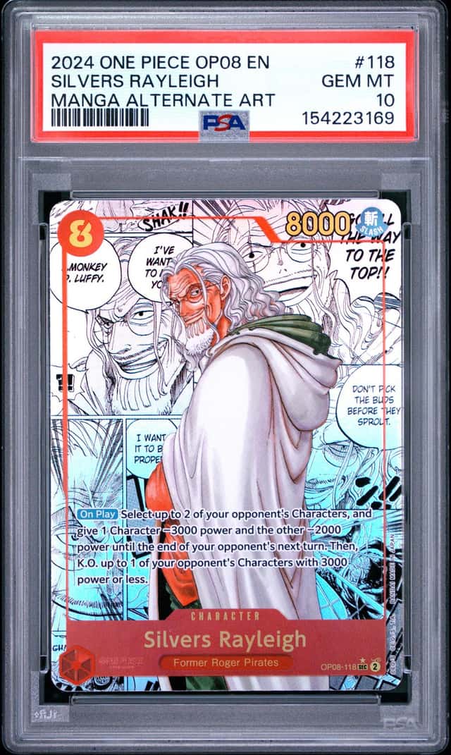 2024 One Piece Manga Alternate Art #118 Silvers Rayleigh Gem Mint PSA 10