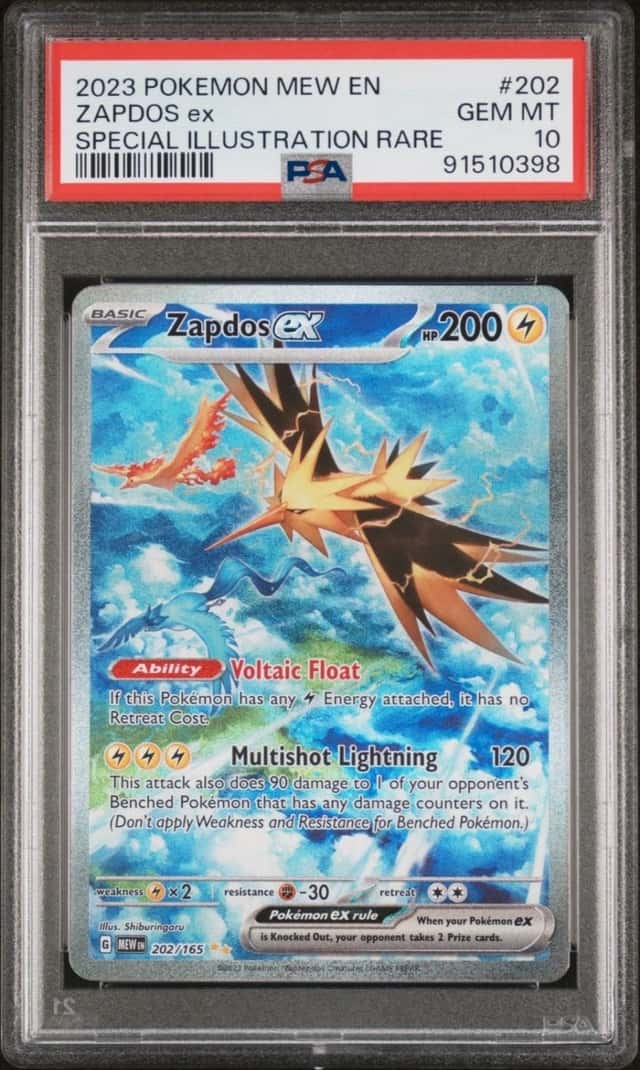 PSA 10 Zapdos EX 202/165 151 Special Illustration Rare Pokemon
