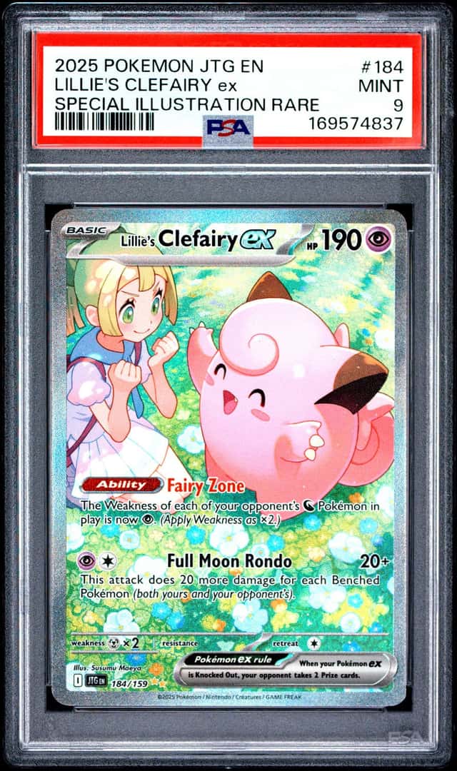 2025 POKEMON JTG EN-JOURNEY TOGETHER #184 LILLIE'S CLEFAIRY EX PSA 9