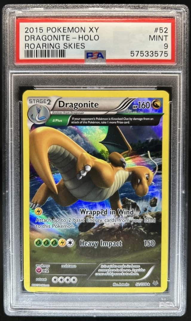 2015 Pokemon XY Roaring Skies Dragonite Holo #52/108 PSA 9 (75)