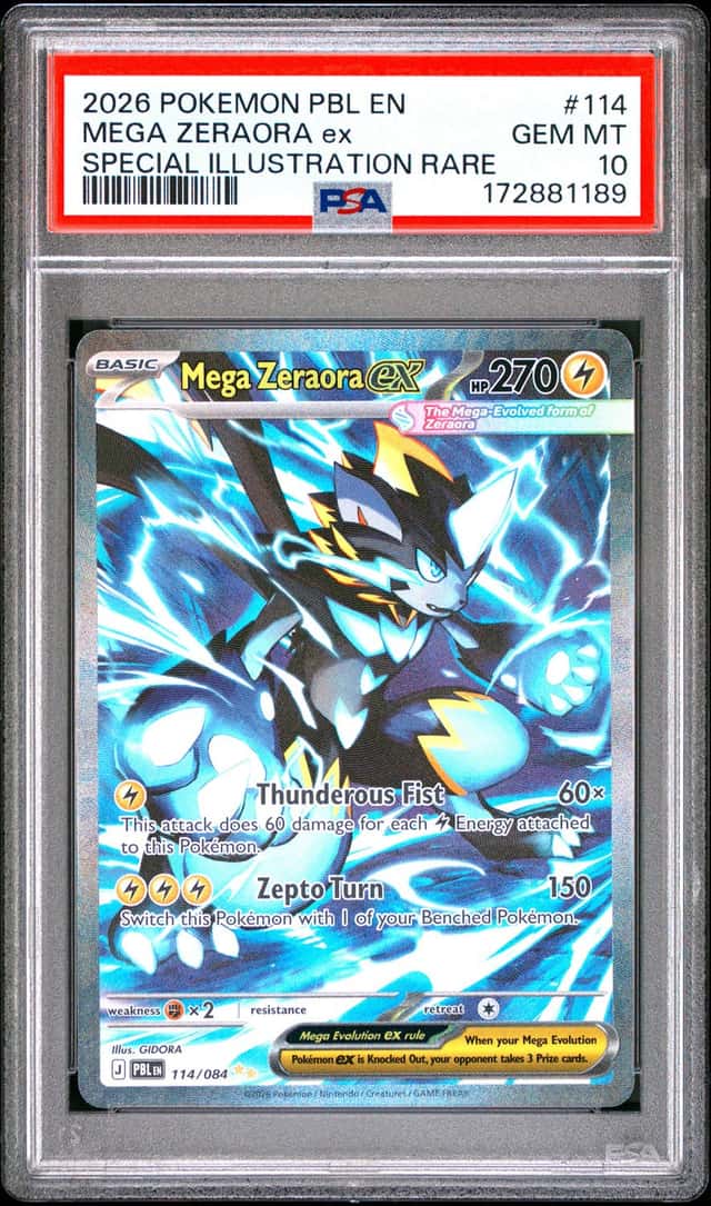 2026 POKEMON PBL EN-PITCH BLACK SPECIAL ILLUSTRATION RARE MEGA ZERAORA EX PSA 10