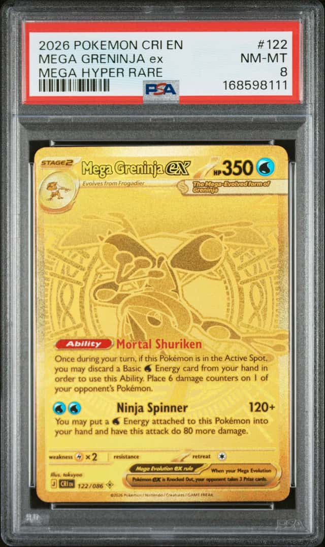 2026 Pokemon Chaos Rising Greninja ex Hyper Rare SSP #122/086 PSA 8