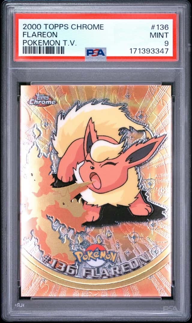 Pokemon Flareon Topps Chrome T.V. 136 PSA 9 Mint