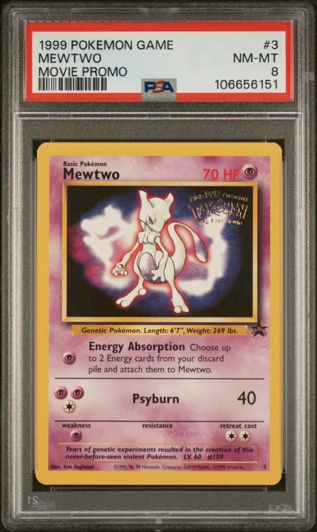 Pokemon Mewtwo Game Movie 3/102 Movie Promo PSA 8