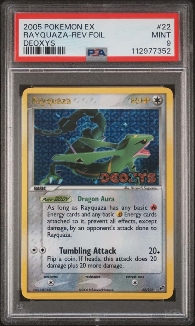 Nintendo Pokemon TCG EX Deoxys Rayquaza Reverse Foil #22/107 EN 2005 PSA 9