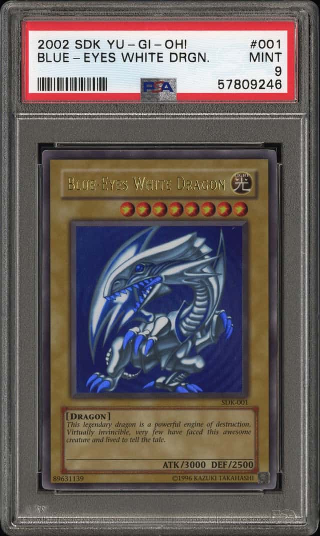 Blue Eyes White Dragon SDK-001 Ultra Rare FOIL BLEED Yugioh PSA 9 Mint *246