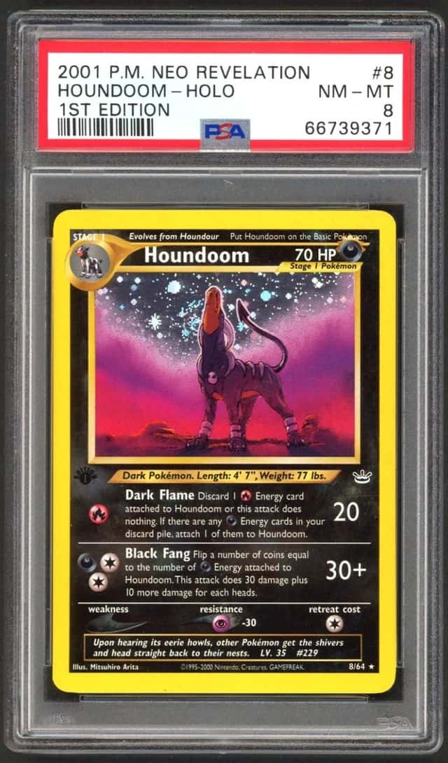Pokemon Card PSA 8 1st Edition Houndoom 8/64 Neo Revelation Holo