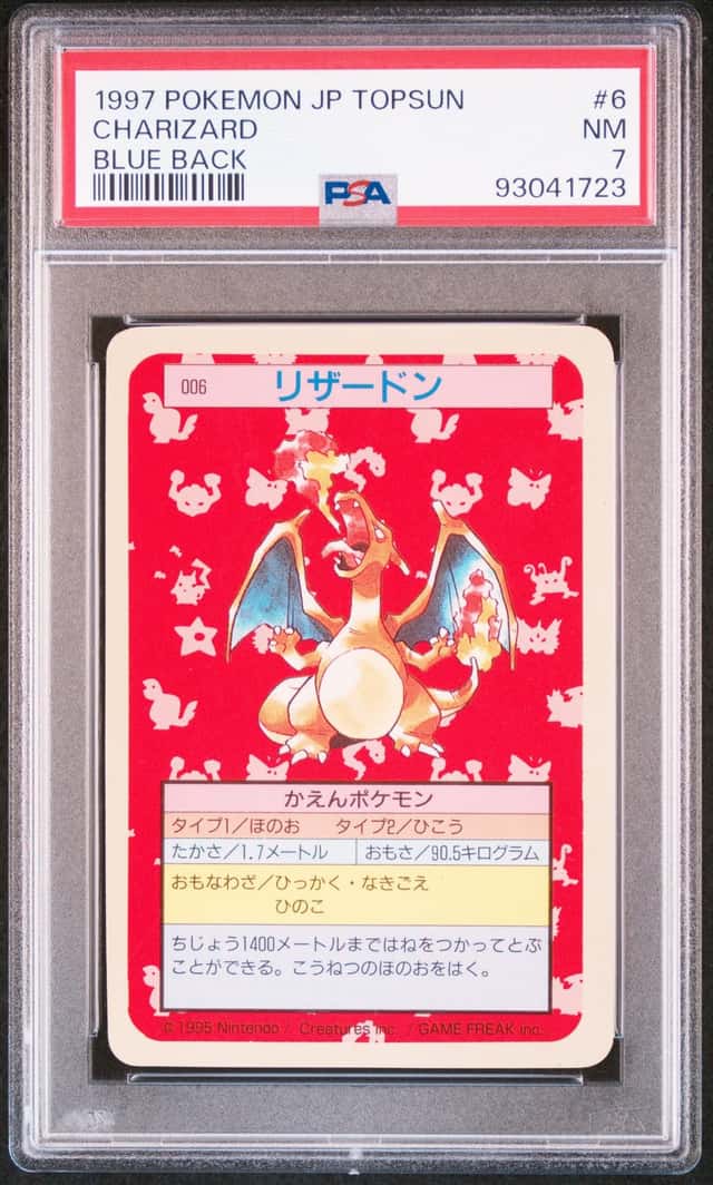 1997 Topsun Pokemon Charizard 6 Blue Back PSA 7
