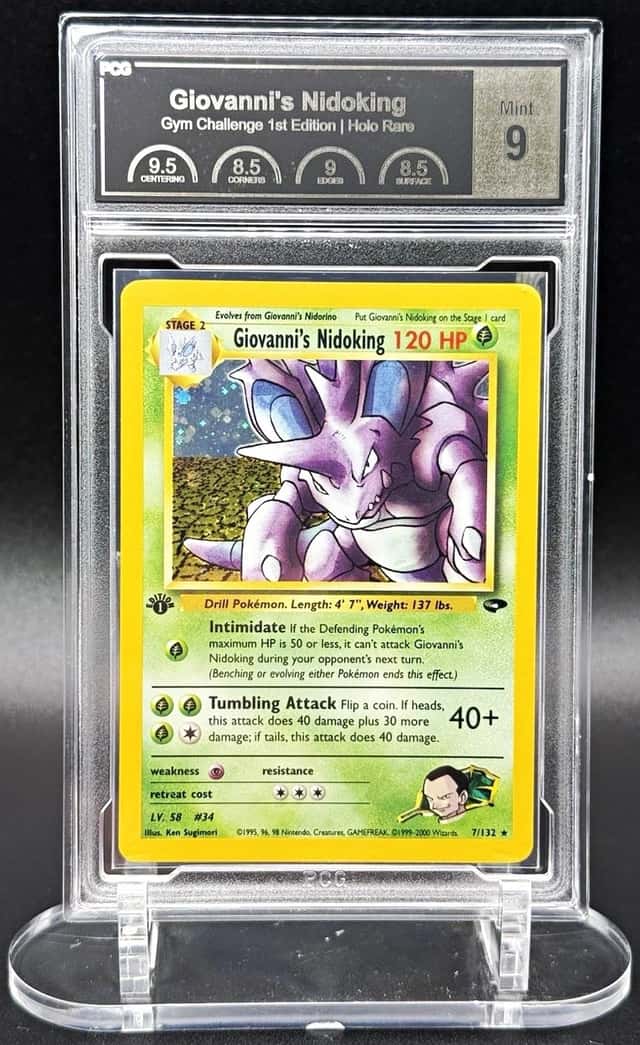 Pokemon Giovanni's Nidoking Holo 1st Ed 7/132 Gym Challenge PCG 9 Not PSA WOTC