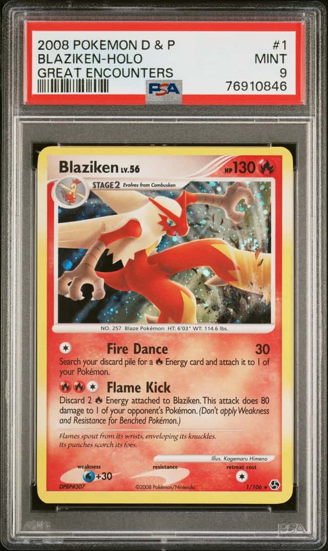 POKEMON BLAZIKEN 2008 D&P GREAT ENCOUNTERS #1 HOLO PSA 9