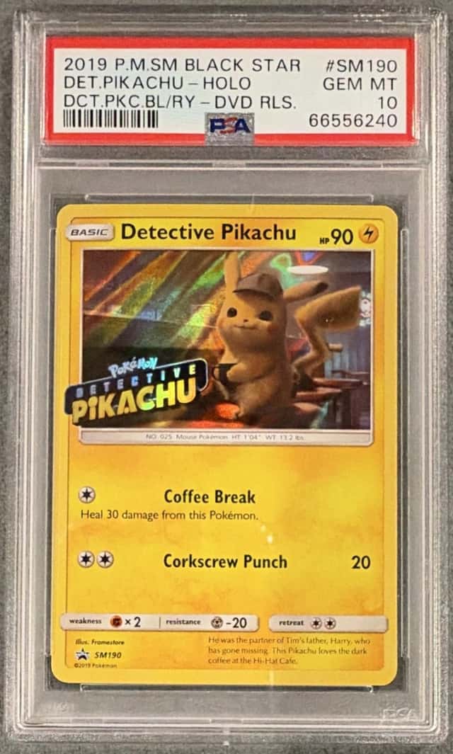 The Pokémon Company Detective Pikachu SM190 SM Promo DVD RLS Holo 2019 PSA 10