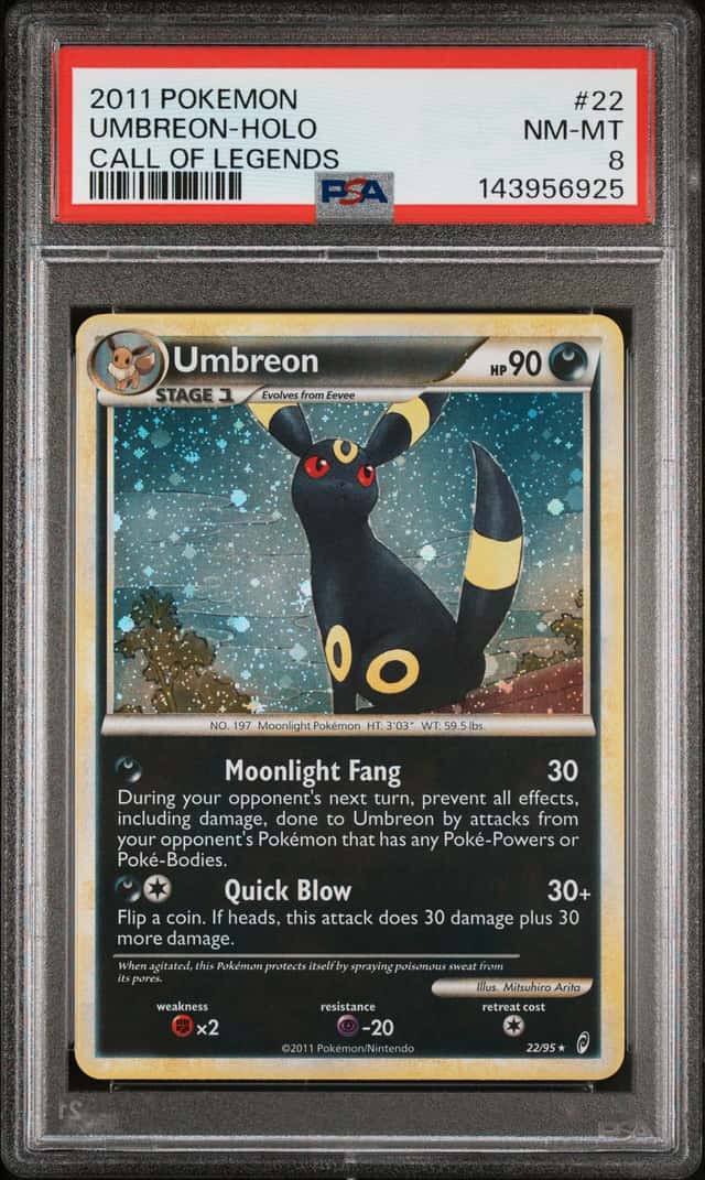 The Pokémon Company Umbreon 22/95 Call of Legends Holo 2011 PSA 8 Cert 143956925