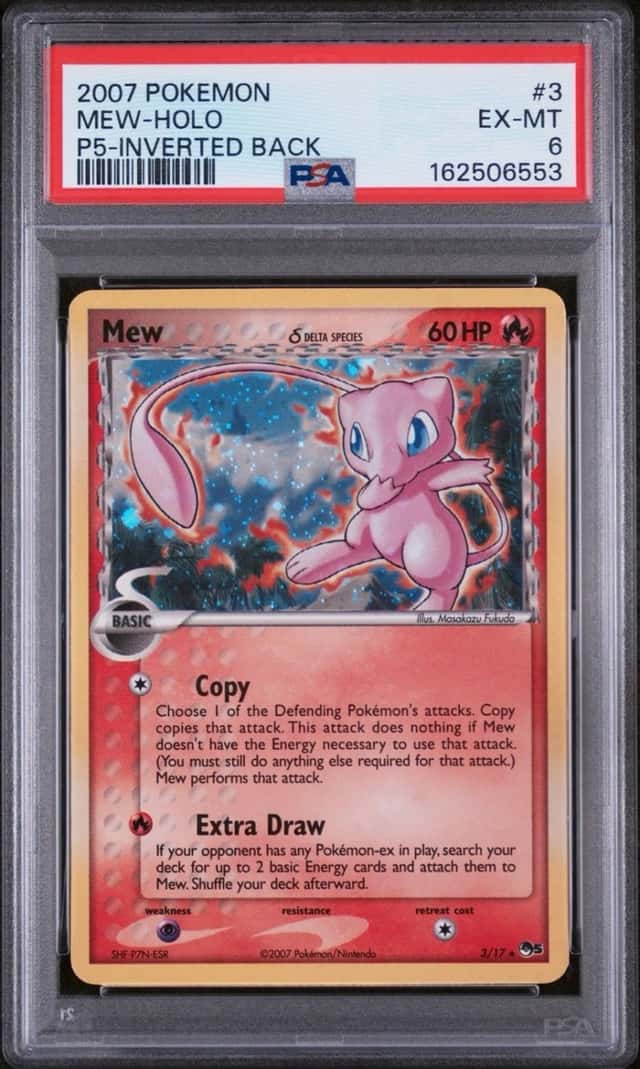 2007 POKEMON POP SERIES 5 #3 MEW-HOLO INVERTED BACK PSA 6
