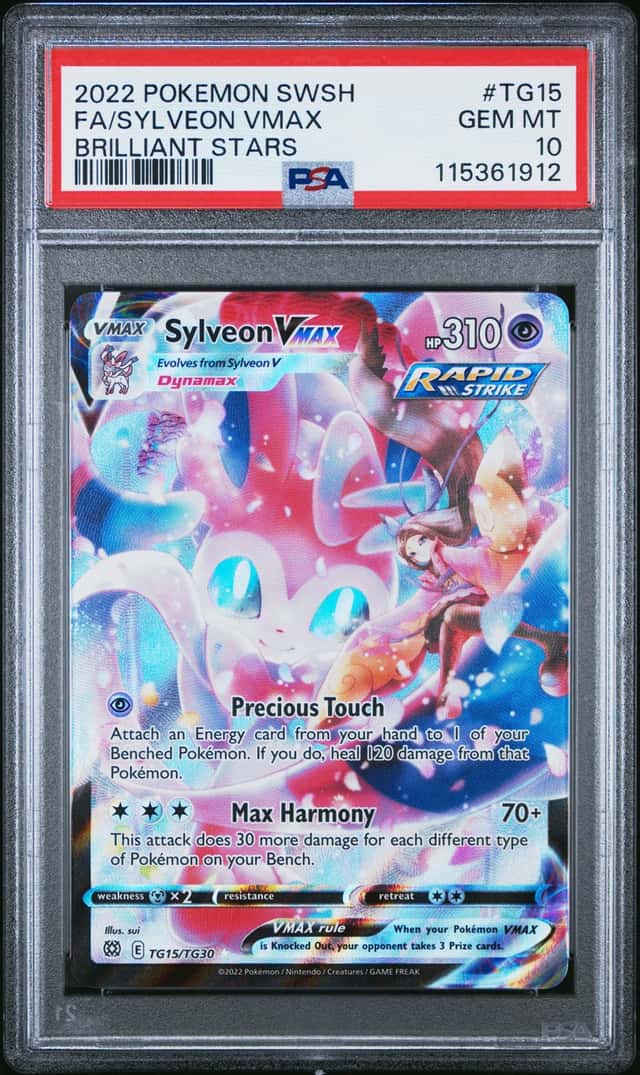 Pokemon TCG Sylveon VMAX TG15/TG30 Brilliant Stars TG Full Art Holo PSA 10