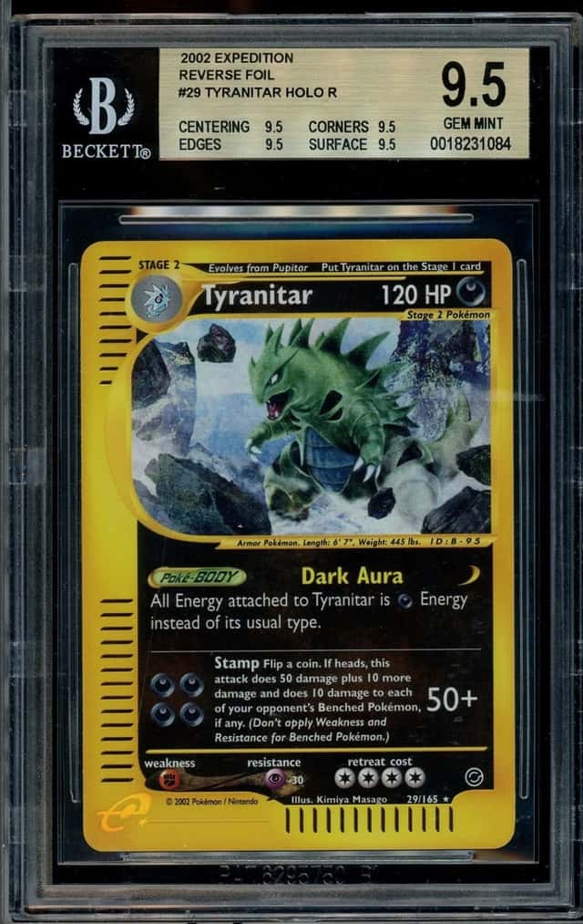2002 Pokemon-e Tyranitar R Expedition Base Set Reverse Foil BGS 9.5