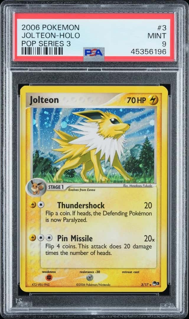 2006 POKEMON POP SERIES 3 #3 JOLTEON-HOLO PSA 9