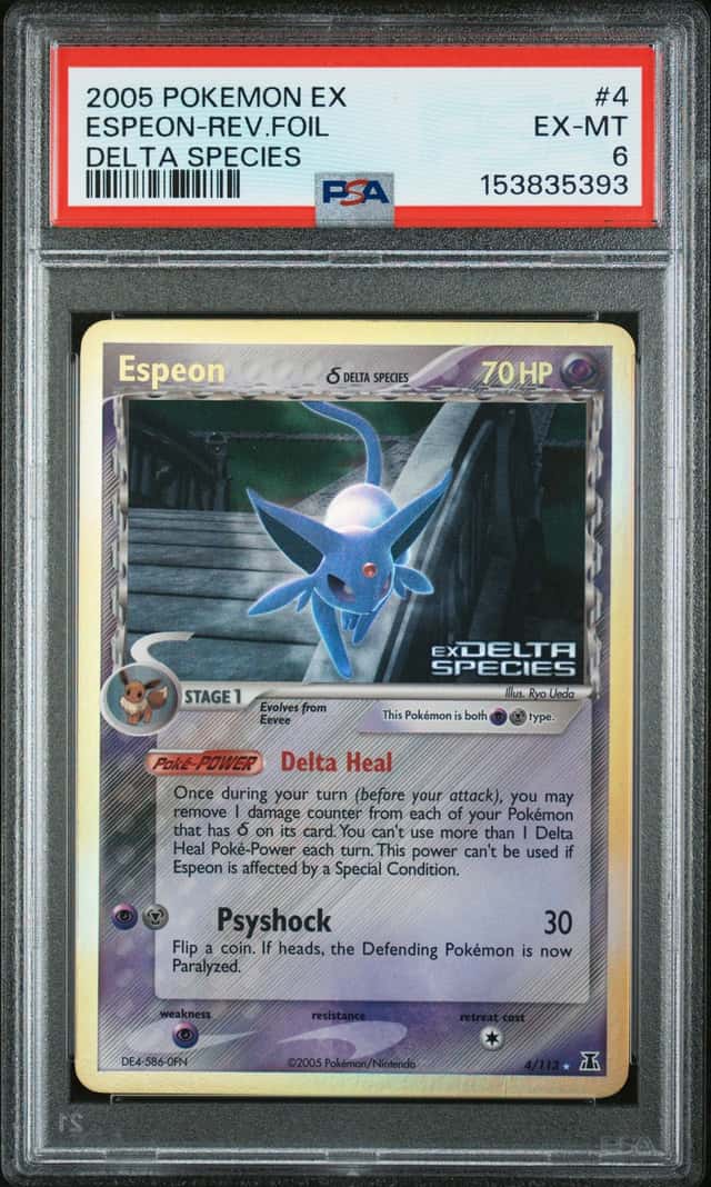 Espeon Delta Species 4/113 EX Delta Species Reverse Holo Rare PSA 6 (2005)