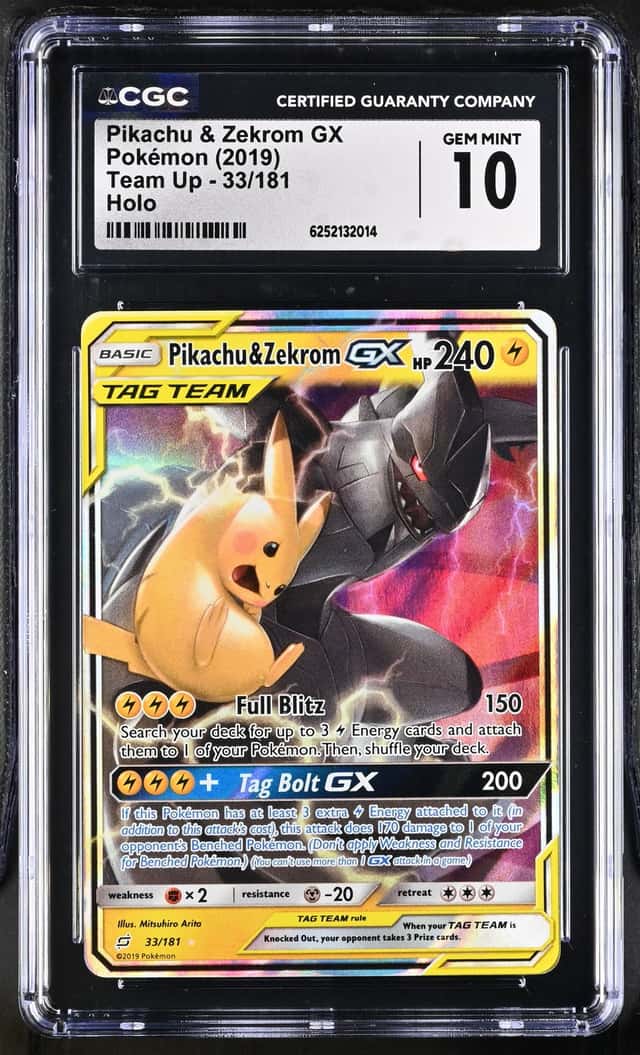 2019 Pokemon Team Up Pikachu & Zekrom GX Holo 33/181 CGC 10