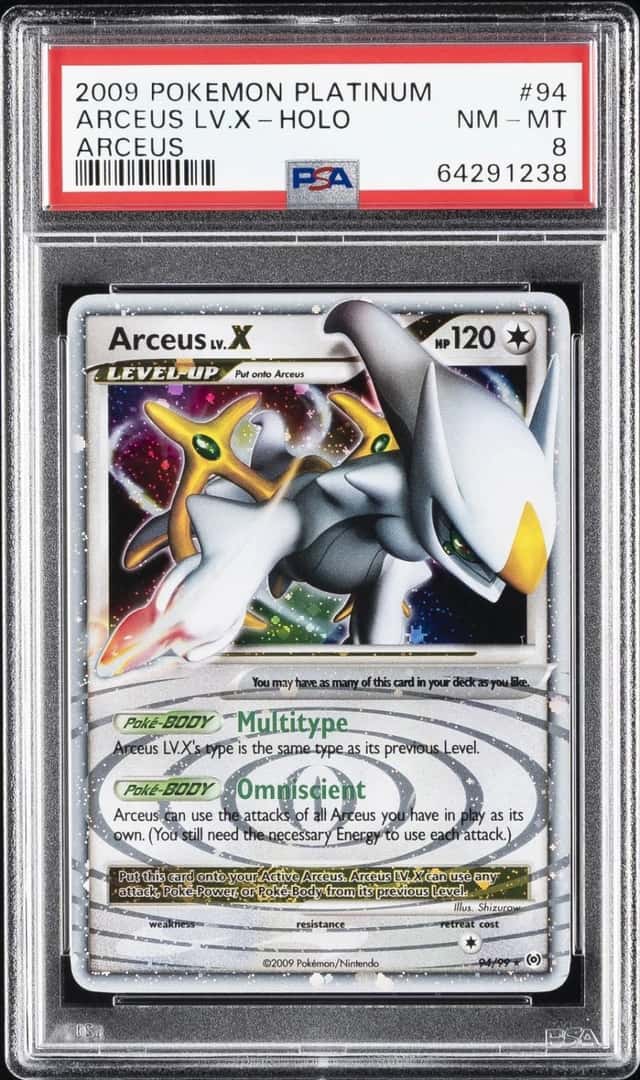 2009 POKEMON PLATINUM ARCEUS #94 ARCEUS LV.X-HOLO PSA 8