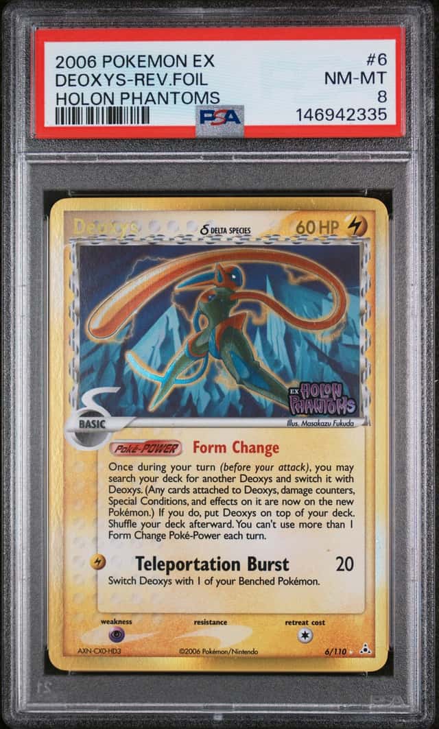 2006 Pokemon EX Holon Phantoms Deoxys Delta Species Reverse Holo #6/110 PSA 8